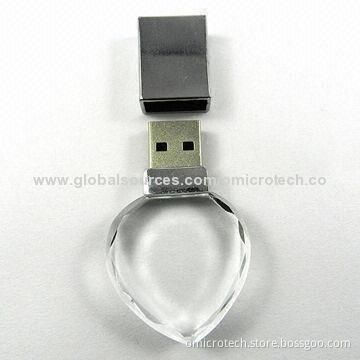 Transparent Crystal USB Flash Disk, 1 to 32GB